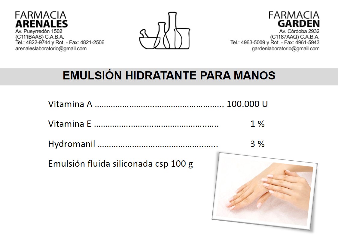 emulsion hidratante para manos